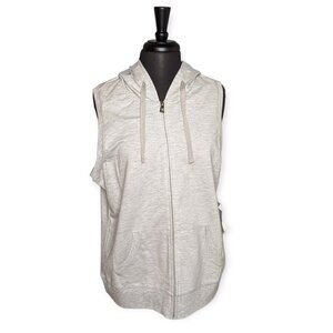 Fashion Bug Gray Sleeveless Zip Down Hooded Jacket Size 0X NWT